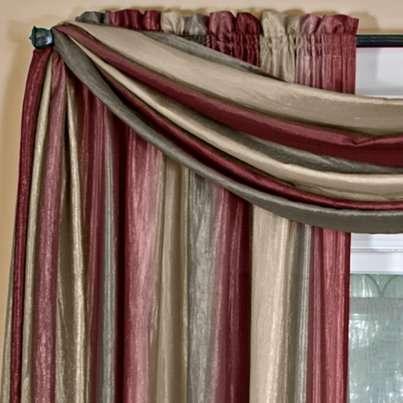 ACHIM Sheer Window Scarf Valance - 50 Inch Width x 144 Inch Length (Burgundy) - Light Filtering Polyester Curtain Scarf - Lightweight Drapes for Living Room, Bedroom & Dining Room Home Decor - Image 1